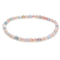 Keleny 4mm Natural Round Beads Gemstones Rock Crystal Stretch Bracelet 7 Inch Unisex - color: Pink Morganite Beryl Aquamarine