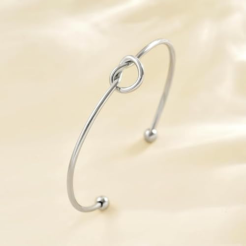 Handmade 925 Sterling Silver Bangle Bracelet Simple Silver/Gold Adjustable Cuff Bangles Durable Stainless Steel bracelet for Men &Women Daily Jewelry Gift for Anniversary Birthday Gift - color: Color 24