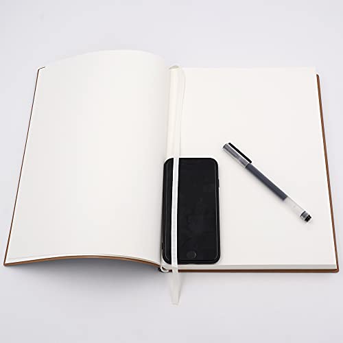 Large Thick Journal Notebook, Blank Papers, A4 8.4x11.4 inches, 416 Pages, Soft Faux Leather Cover Sketchbook for Writing Drawing (Black, Plain) - color: Black, Plain, 416Pages