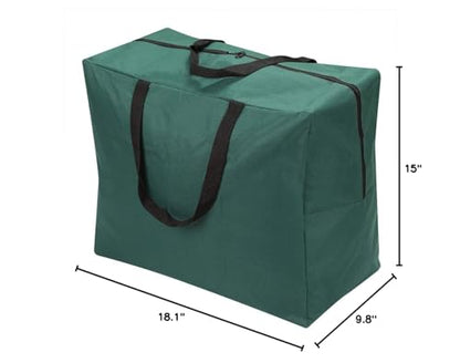 ProPik Christmas Ornaments Accessories Storage Bag Tear-proof Polyester Material 15” X 9.8” X 18.1” with Handles and Full Length Zipper (Green) - color: Green