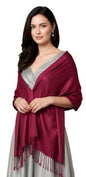 Pashmina Shawls Wraps for Women. Dress Cover Up Formal. Cashmere Feel Wrap for Evening Dress. - color: Red Wine