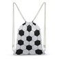 Soccer Ball White And Black Portable Canvas Drawstring Backpack with Drawstring Pockets 30x40cm - color: Soccer Ball White and Black, size: 30x40cm