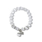 Natural Stretch Gemstone Bracelet Healing Stone Beaded Bracelets for Women Men Gifts (Unisex) - color: White