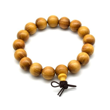 Zen Dear Natural Golden Sandalwood Mexican Bocote Mala Prayer Bead Bracelet Link Wrist Necklace Mala Beads - style: 12mm 17 beads