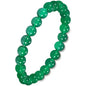 Agate Round Beaded Bracelet for Women Men Natural Agates Stone Healing Bracelets Stretch Elastic Handmade Polished Gemstone Beads Bracelet - color: Green, size: 8mm Beads