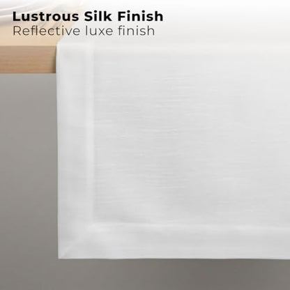 Luxe Shine™ by D'Moksha White Table Runner 72 Inches Long, Elegant Silk Table Runner, Machine Washable, 14 x 72 Inch for Dresser, Dining- Summer, Father's & Independence Day - color: White, size: 14 X 72 Inch