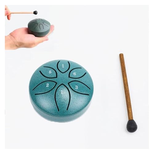 3-Inch 6-Tone Steel Rain Drum – Compact Harmonic Tool for Serenity(Green) - color: Green
