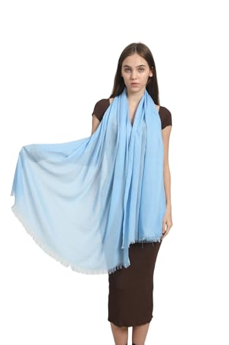 Women Scarf Summer Large Long Lightweight Beach Shawl Wrap Effortless Elegance Comfort - color: Light Blue - 3307