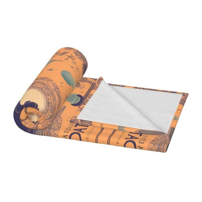 Yoga Meditation Printing Thick Flannel Blanket 80x60in Double-Sided Vertical Soft Sofa Rug