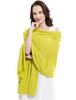 Soft Cashmere Blend Wrap Chic Scarf Stole for Women Wayfarer Travel Extra Large 87"x28" - color: Bluish Yellow