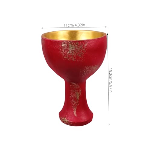 Amosfun 1pc Holy Cup Resin Goblet for Altar Decoration Ceremonial Sacrifice Tool Elegant Tabletop Religious Ornaments for Worship Use