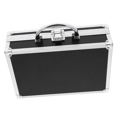 Beaupretty Handheld Aluminum Tool Case Multi Functional Briefcase with Capacity Storage for Home Office Travel Durable Hard Shell Design Convenient Carry Handle Black