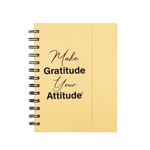 Gratitude Attitude Journal with Meditation Music, Pen, Pad, Sticky Notes, Color Tabs & Prompts. A self-care gift to encourage positive thoughts & overall mental wellness. (Natural, Unisex) - color: Natural