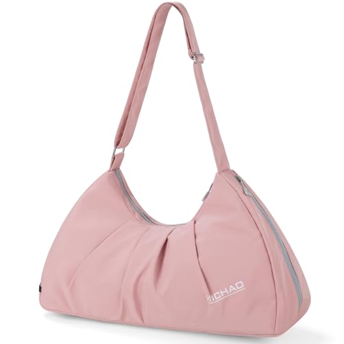Small Gym Bag for Women, Cute Dance Bag with Shoe Compartment & Wet Pocket for Adults, Lightweight Sports Duffle Workout Bags for Gym Ballet Yoga, Pink - color: pink