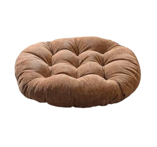 Japanese Large Linen Tatami Floor Pillow,Round Futon,Thicken Tufted Corduroy Seat Cushion,Solid Color Floor Cushion,Yoga Meditation Cushions Balcony Outdoor(Size:1 Piece,Color:Coffee) - color: Coffee, size: 1 piece