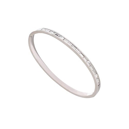 Elegant Minimalist Bangle Bracelet Adjustable Size Wristband Stainless Steel Jewelry Simple Everyday Wear Accessory - style: JDB201271 S