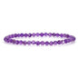 Angelstones Natural Gemstone Small Beaded Stretch Bracelet, 4mm Faceted Round Beads, Crystal Healing Bracelet for Women - color: Amethyst