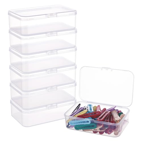 BENECREAT 8 Pack 4.6x2.8x1.3 Rectangle Clear Plastic Bead Storage Containers Box Case with lid for Pins, Tiny Bead, Jewelry Findings and Other Small Items - color: 4.6x2.8x1.3", size: Rectangle