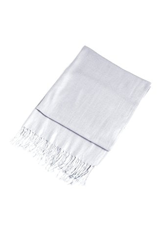 Sakkas 78" X 28" Rayon from Bamboo Soft Solid Pashmina Feel Shawl/Wrap/Stole - color: Light Grey