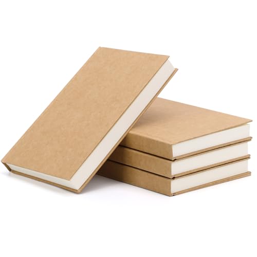 LABUK 4 Pack Blank Notebook Bulk, 120 Sheets Sketch Book 100gsm 5.6"x 8.3" Hardcover Sketchbook for Office School Travelers Gifts