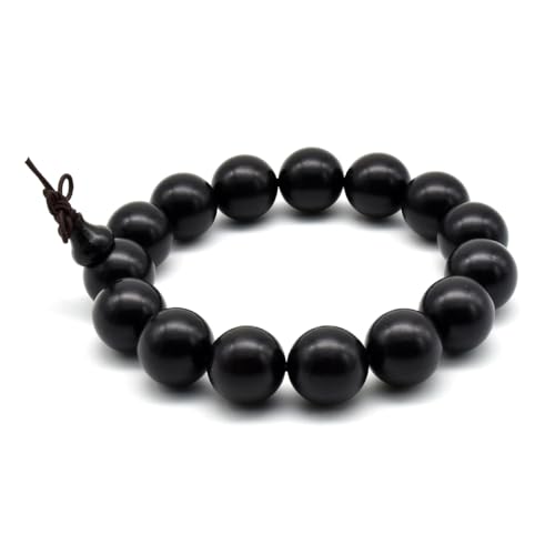 Zen Dear Unisex Natural Ebony Wood Buddhist Prayer Bead Necklace Bracelet Tibetan Prayer Mala Beaded Black - style: 15mm 15beads