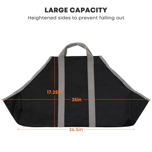 Stanbroil Canvas Firewood Carrier Bag, Durable Firepalce Log Tote with Handles for Wood Fire Stove, Outdoor Camping