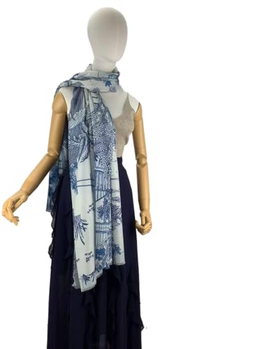 Luxury Cashmere Pashmina Style Shawl - Silk & Wool Blend Scarf, Lightweight Skin-Friendly Wrap - color: 4 Cyan
