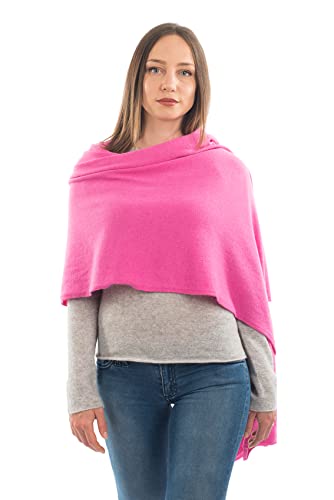 Dalle Piane Cashmere Womens Wool Cashmere Blend Stole Soft Italian Shawl Wrap for Wedding Evening Gift Made in Italy - color: Fuchsia