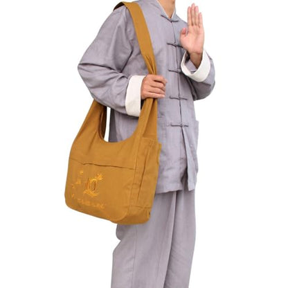 BESPORTBLE Buddha Bag Canvas Crossbody Sling Monk Bag for Meditation Pilgrimage with Spacious Storage and Durable Fabric
