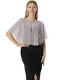 Chiffon Capelet Soft capes Shawls and Wraps for Evening Dress Wedding Cape 1920s shawl accessories for women - color: Grey