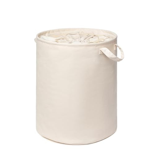 Foldable Storage Bins with Lids Cotton Canvas Rectangular Storage Box Ideal for Organization Lightweight and Durable (13.78 x 17.52) - size: 13.78 x 13.78 x 17.52"