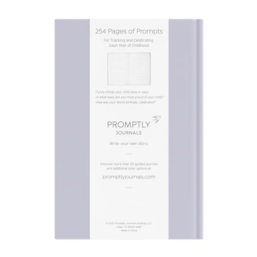 Promptly Journals, A Complete Childhood History: From Pregnancy to 18 Years Old (Lavender Purple, Linen) | Baby Book and Pregnancy Journal | Baby Memory Book - color: Lavender
