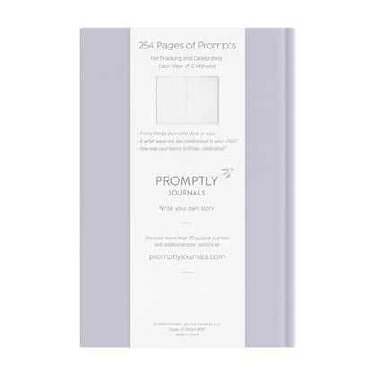 Promptly Journals, A Complete Childhood History: From Pregnancy to 18 Years Old (Lavender Purple, Linen) | Baby Book and Pregnancy Journal | Baby Memory Book - color: Lavender