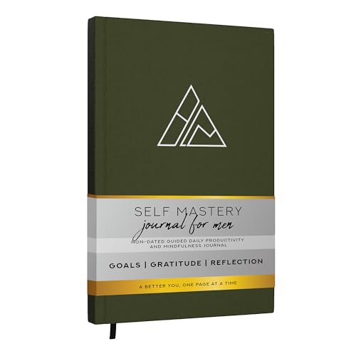 Realizations Self-Mastery Journal for Men - Gratitude Journal – 5 Minute Journals - Reflection Manifestation Journal for Mindfulness – Goal/Guided Gratitude Journel for Women & Men (Olive) - color: Olive