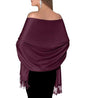 Pashmina Shawls and Wraps for Evening Dresses, Large Soft Pashminas Wedding Shawl - color: Maroon