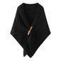 WaJuemy Pashmina Shawl Wraps for Women Cross Sweater Shawls and Wraps Cardigan Cape Front Poncho Knit Cashmere Sweater Shawl - color: 10 Black L