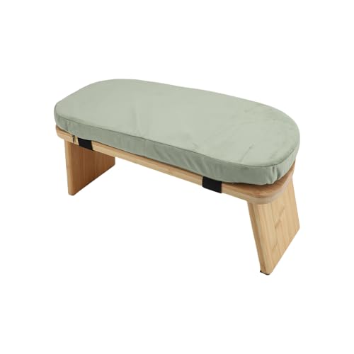 Meditation Bench, Folding Kneeling Meditation Stool, Removable Cushion Stool with Magnetic Locking Hinges, Ideal for Indoor & Outdoor Yoga & Prayer (Green) - color: Green