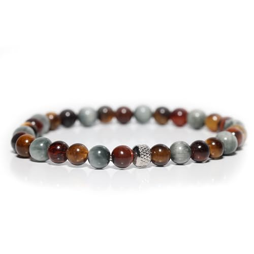 Tigranes Premium Natural Stone Bracelet Collection – Handmade Gemstone Jewelry in Luxury Branded Gift Box - style: Tiger’s Eye & Hawk’s Eye