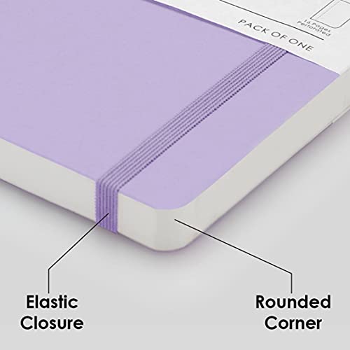myPAPERCLIP Limited Edition A5 Plain Notebook | 192 Pages, 100 GSM, Soft Cover, A5 (5.83 × 8.27 in) | Flat Lay | Bookmark & Elastic Closure | Lilac - color: Lilac, style: Plain
