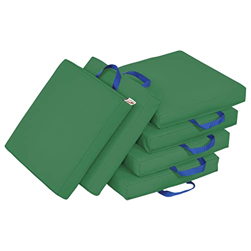 ECR4Kids SoftZone Floor Cushions, Square, Flexible Seating, Green, 6-Piece - color: Green