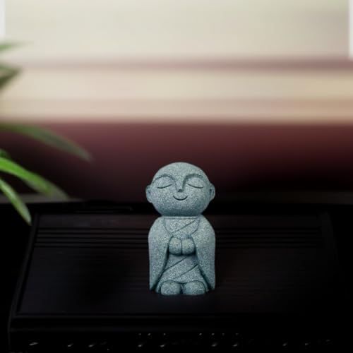 Mini Monk Buddha Statue Sandstone Statues Zen Monk Praying Statue Sculptures for Wealth Good Luck Feng Shui Decor Home Fish Tank Aquarium Garden (Style 10) - style: Style 10