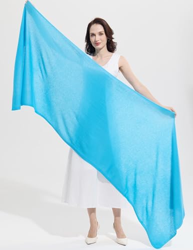 Soft Cashmere Blend Wrap Chic Scarf Stole for Women Wayfarer Travel Extra Large 87"x28" - color: Ultramarine