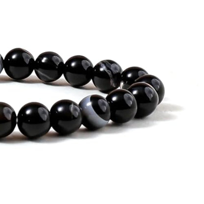 Sulemani Hakik Bead Bracelet For Men & Women Certified Round beaded Gemstone Adjustable Healing Bracelets for Negative Energy & Black Magic Protection