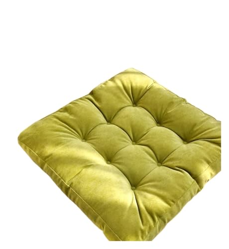 Thick Floor Seating, Floor Square Tufted Meditation Cushion Cotton Linen Multicolor Multiple Sizes for Adults(Green,53x53cm) - color: Green, size: 53x53cm