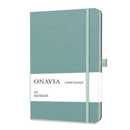 ONAVIA A5 Hardcover Notebook Journal, College Ruled Lined Notebook for Work, Office Meetings, Journaling, Planning & Daily Writing, 160 Pages (80 Sheets), 5.8 x 8.3 in, Midnight Green - color: Midnight Green