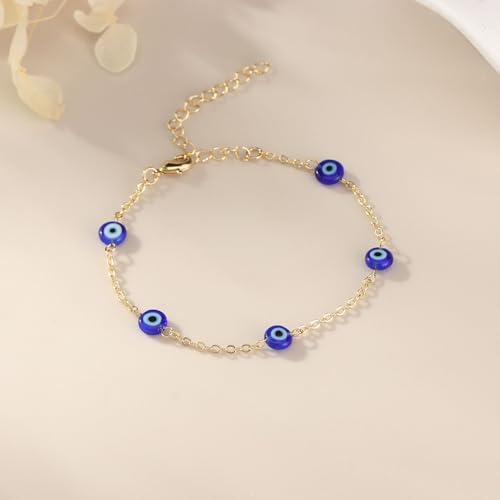 Triple Threat Protection Bracelet for Women,Evil Eye Natural Healing Crystal Beaded Bracelet for Protection - style: Evil Eye Bracelet (B)