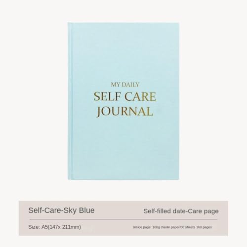Gratitude Journal 5 Minute Daily Notebook for Happiness and Self-Reflection Emotional Record Book 5.79x8.31in(Blue) - color: Blue
