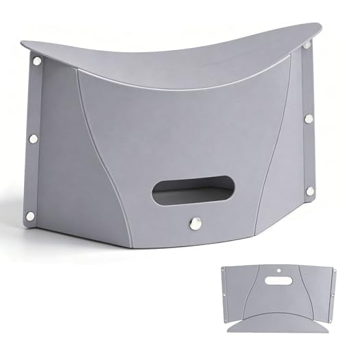 Folding Portable Camping Hiking Stool, Lightweight Collapsable Foldable Chair for Travel Gathering BBQ Subway Backpacking Outdoor Squatty Potty Ultralight Mini (Light Gray) - color: Light Gray