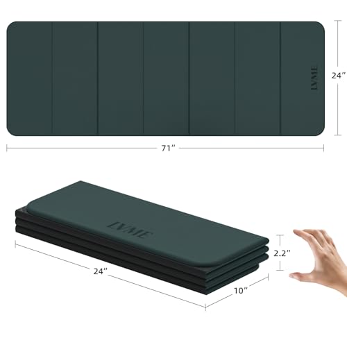 Foldable Yoga Mat 0.32 inches Thick(8mm), SGS Certified POE Material, Non Slip, 71 x 24 inches, Foldable for Travel, Pilates, Camping, Environmental Sports Mat, Odorless