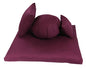 Buckwheat Zafu, Zabuton and Support Meditation Cushions Set (4Pc) - color: Burgundy